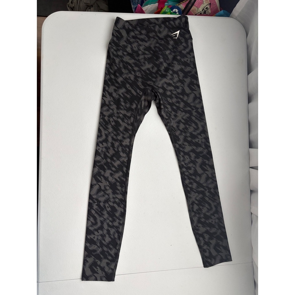 Gymshark‎ Womens B2A8F High Waisted Camo Leggings Grey Black Size Medium